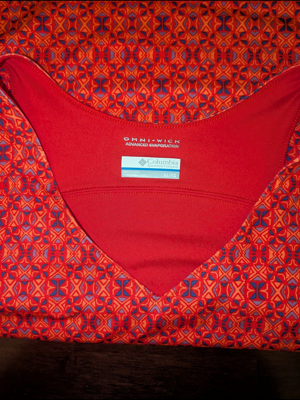 Columbia Women’s Red Orange Blue Omni-Wick Tank L Active Gym Hike